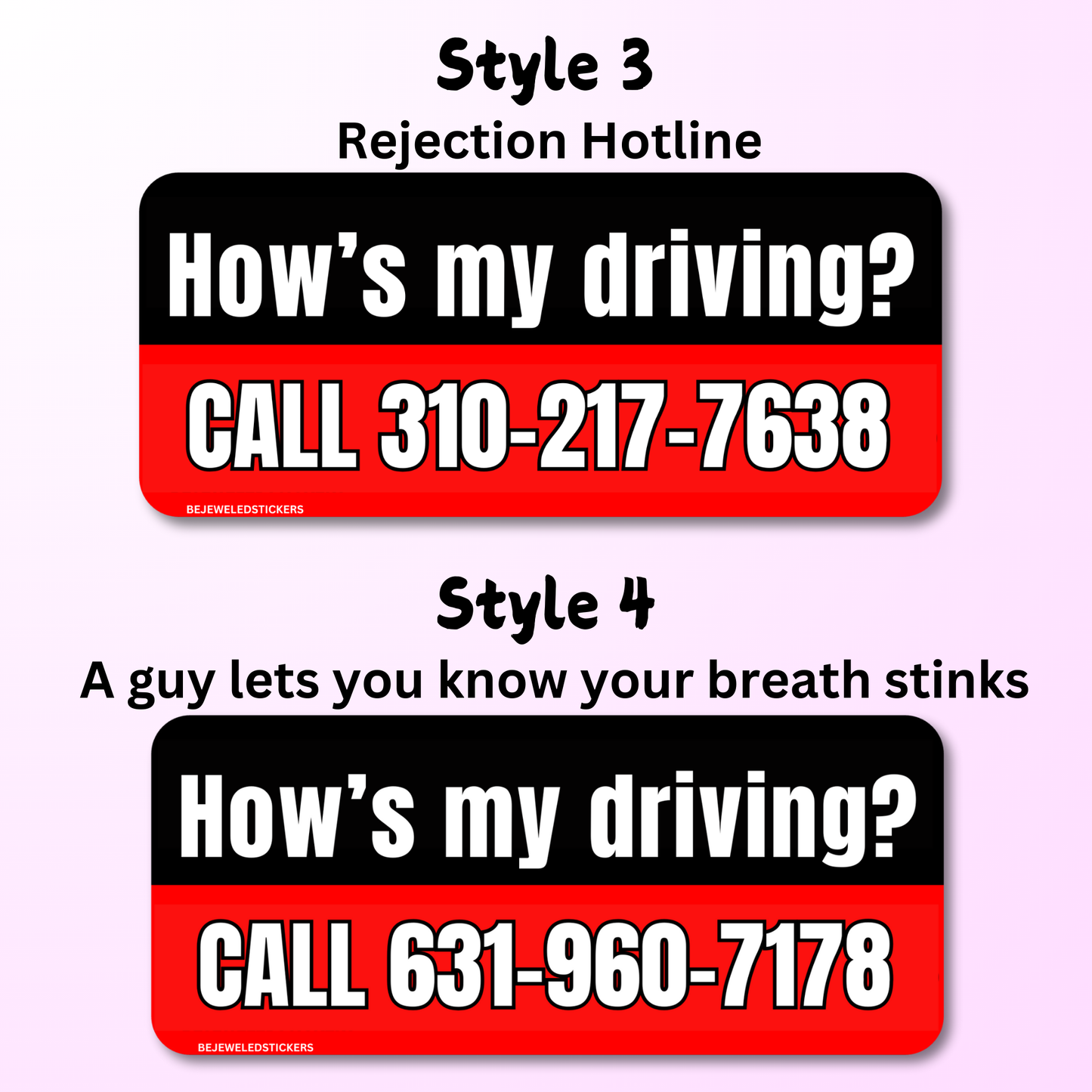 How's my Driving / customizable text
