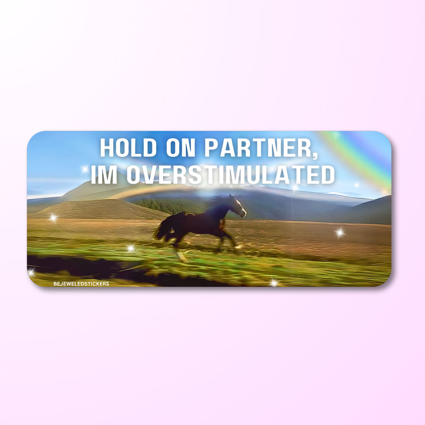 hold on partner, im overstimulated / customizable text