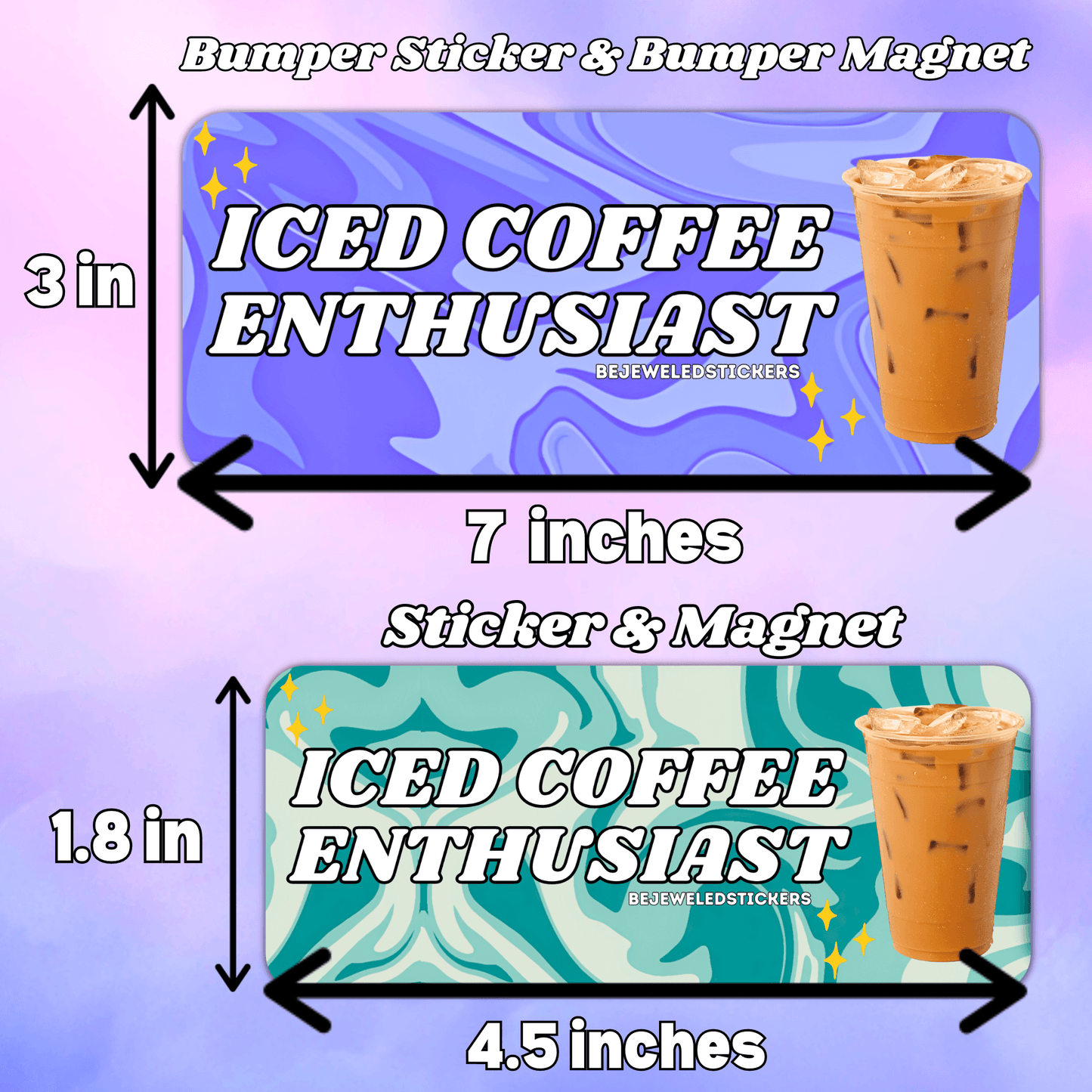 Iced Coffee Enthusiast - bejeweled stickers