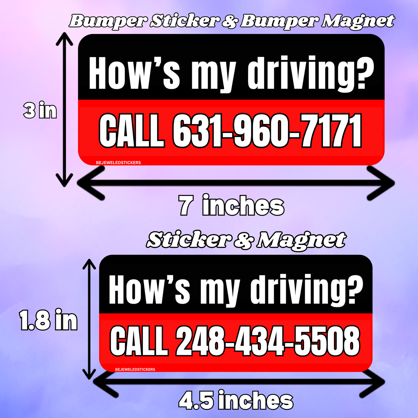 How's my Driving / customizable text