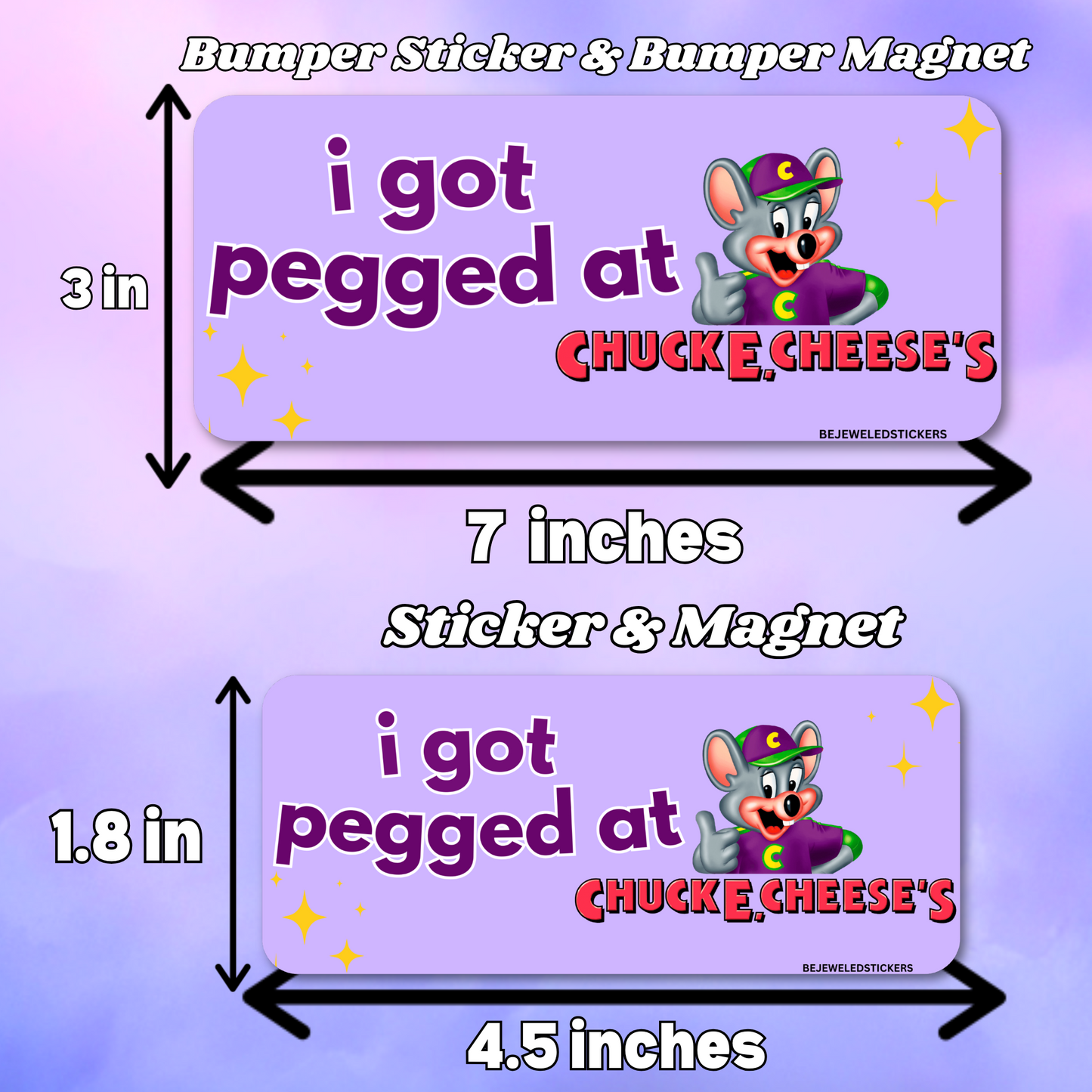 i got pegged at chuck e cheese