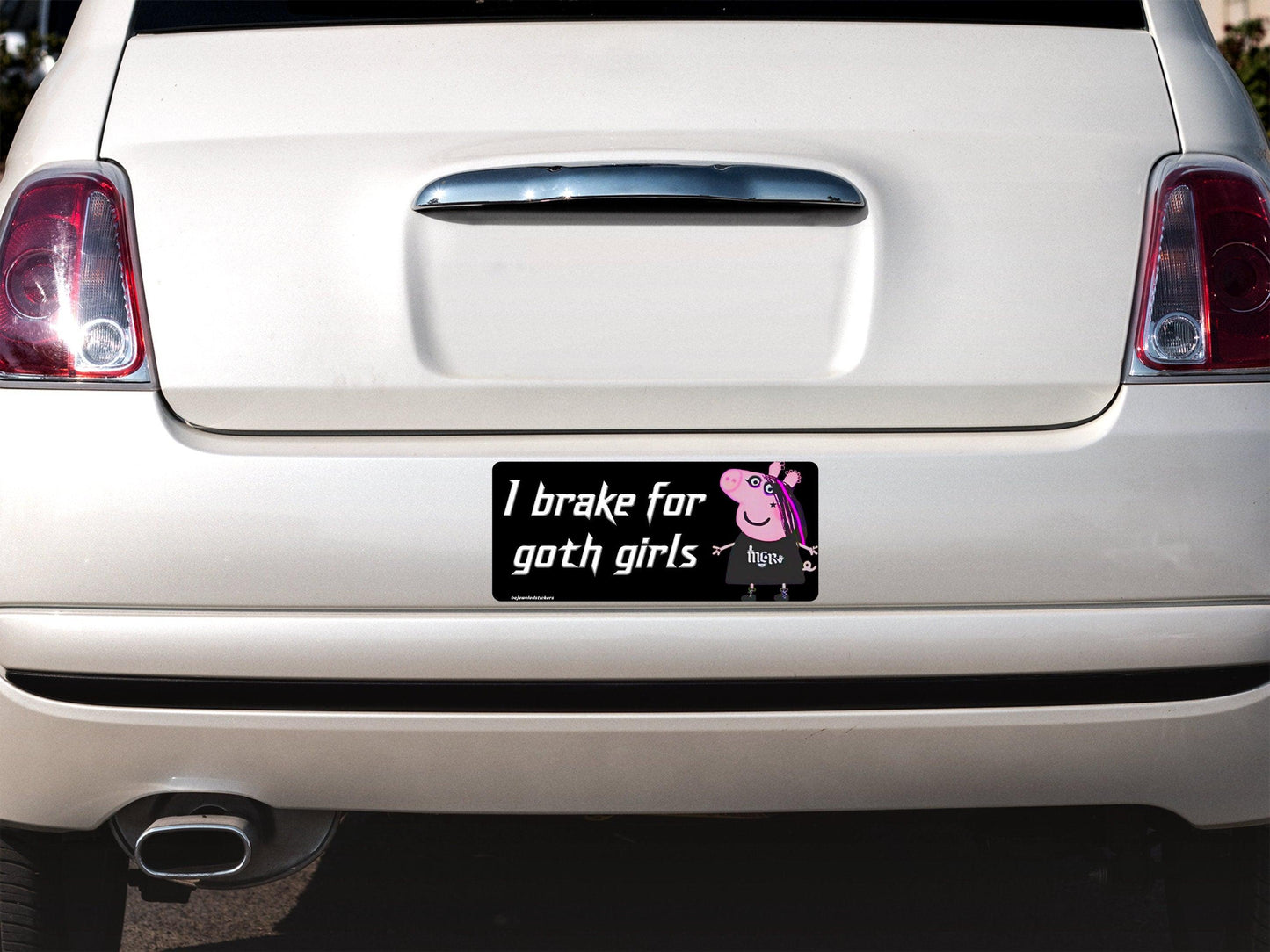 I Brake For Goth Girls | Sticker, Bumper Sticker & Magnet! - bejeweled stickers
