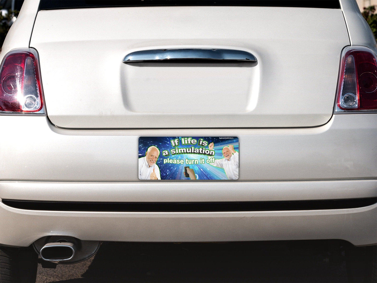 If Life Is A Simulation, Please Turn It Off Funny Meme Gen Z High Quality Sticker, Bumper Sticker And Magnet - bejeweled stickers