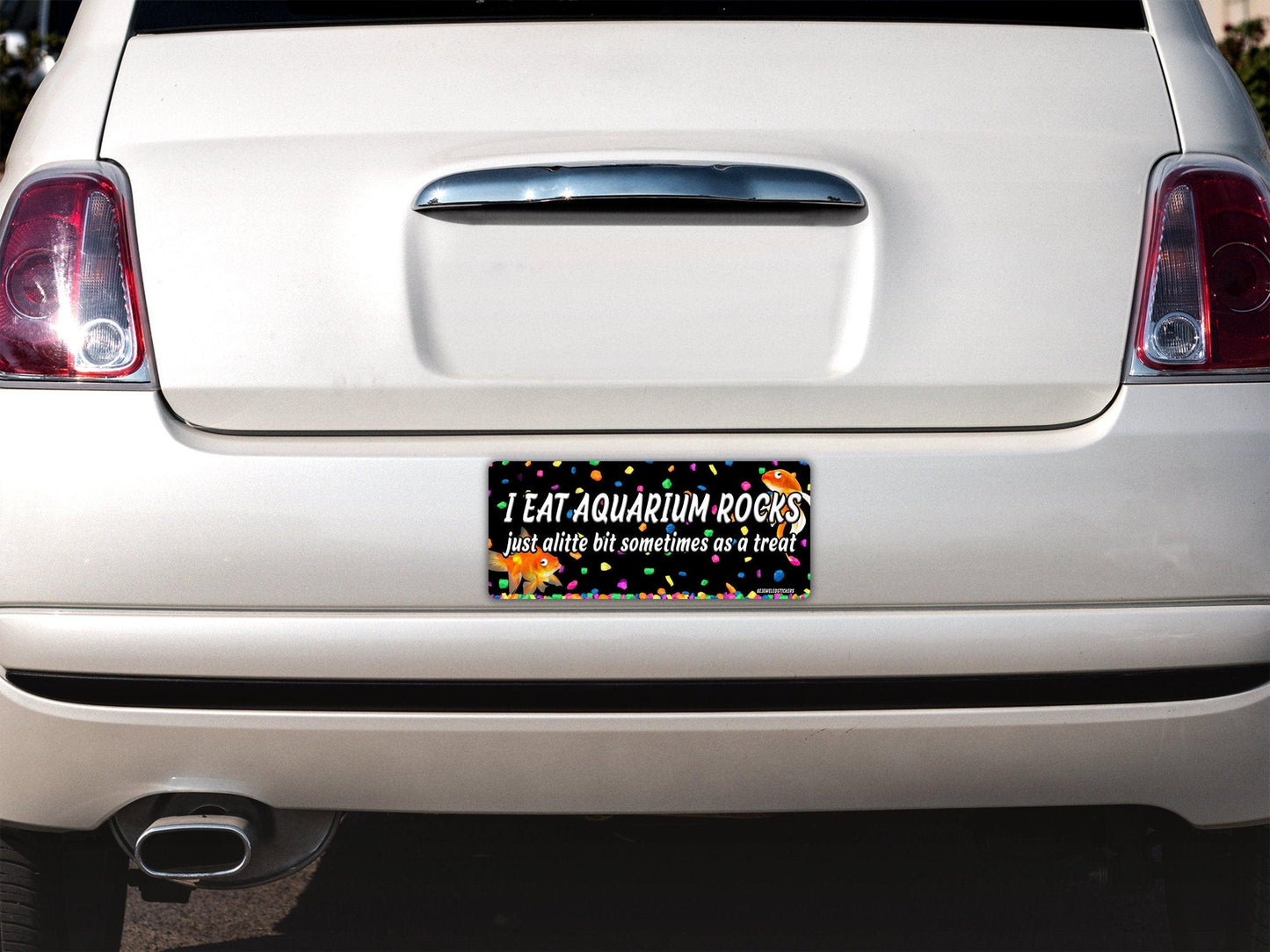 I Eat Aquarium Rocks, Just ALittle Bit Sometimes As A Treat Funny Meme Gen Z Sticker, Bumper Sticker And Magnet! - bejeweled stickers