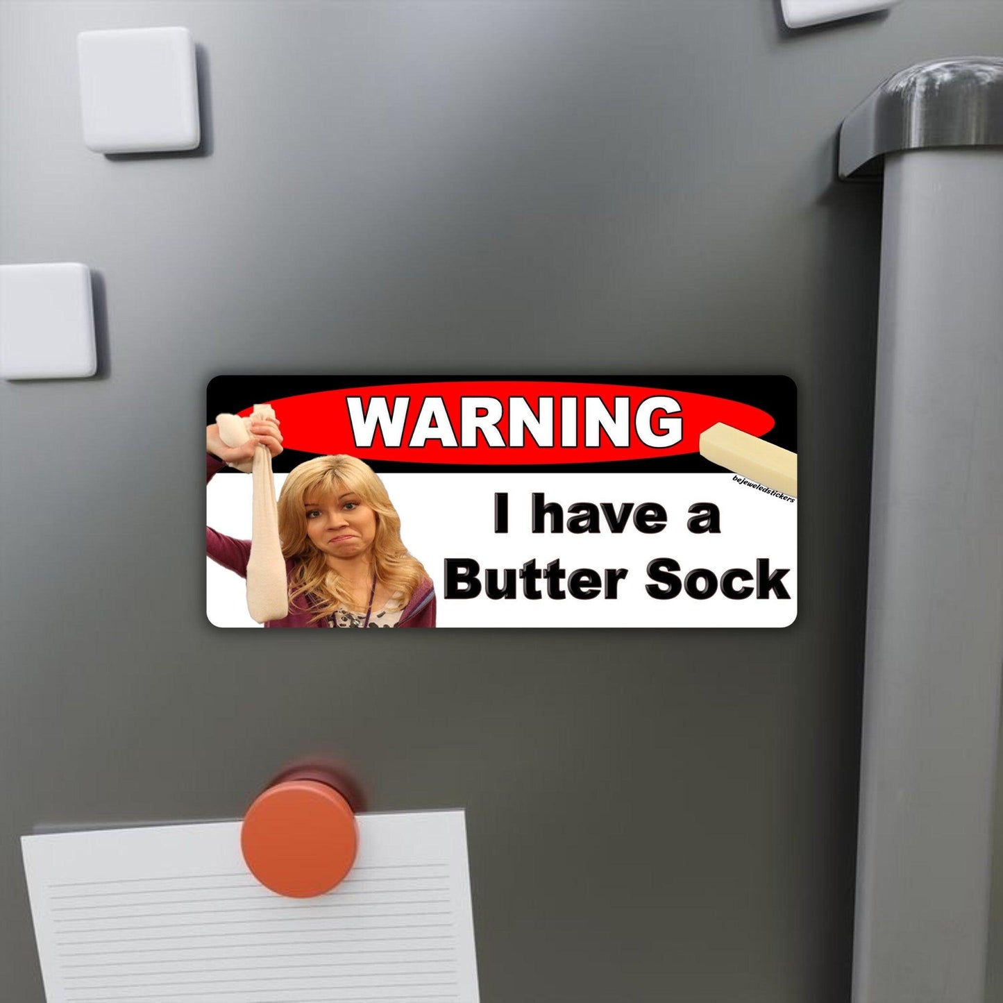 Warning I Have A Butter Sock/ Butter Sock | Sticker, Bumper Sticker And Magnet! - bejeweled stickers