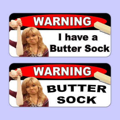 Warning I Have A Butter Sock/ Butter Sock | Sticker, Bumper Sticker And Magnet! - bejeweled stickers