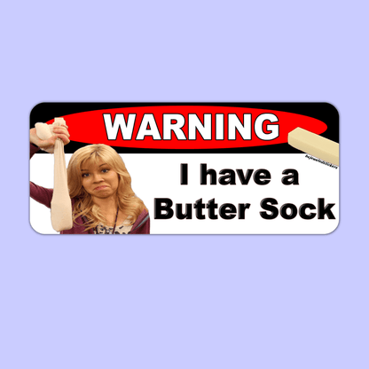 Warning I Have A Butter Sock/ Butter Sock | Sticker, Bumper Sticker And Magnet! - bejeweled stickers