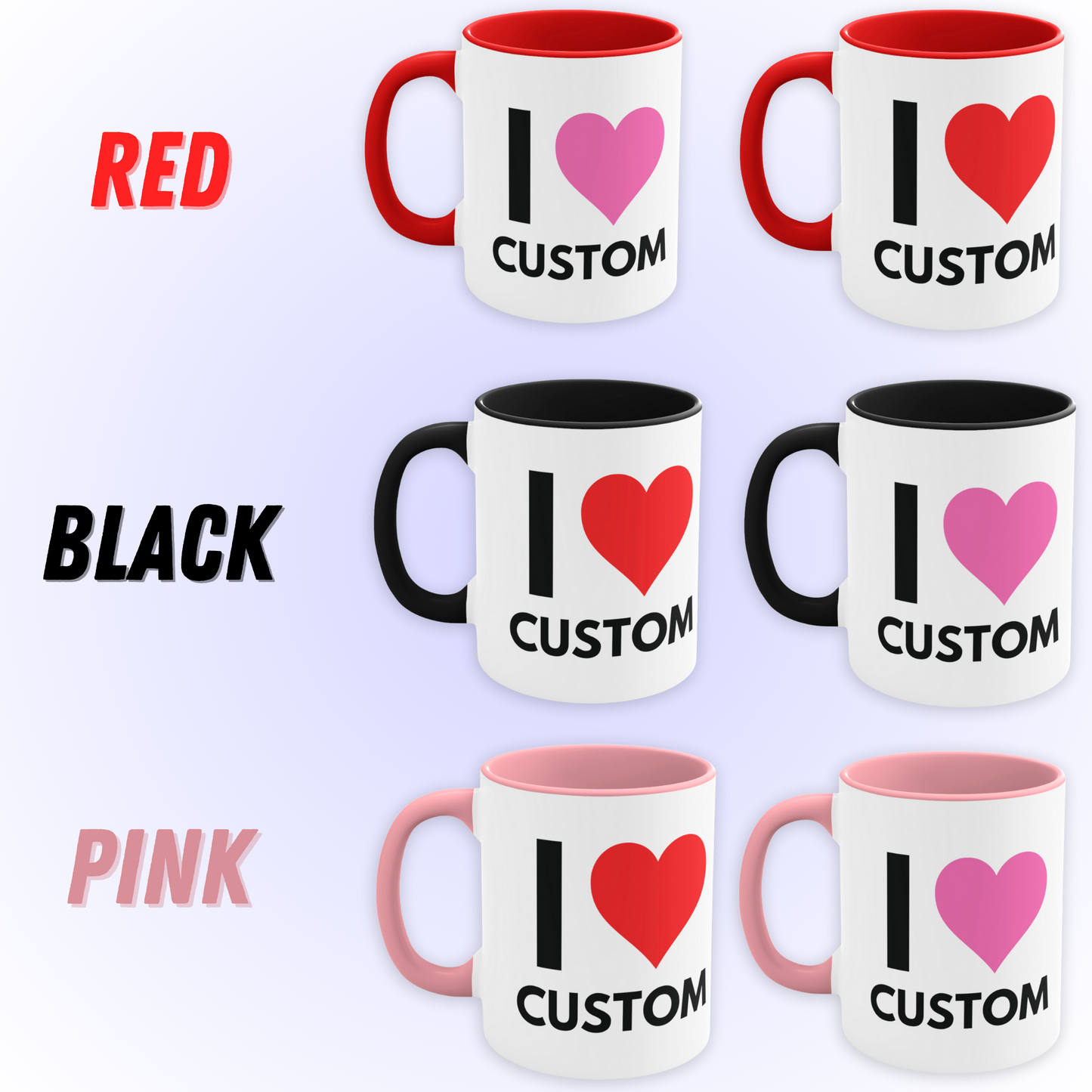 I heart custom text mug