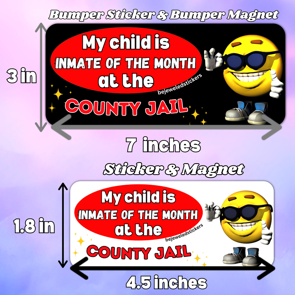 Detention Sticker My Child Is Inmate Of The Month At The County Jail Sticker – bejeweled ...
