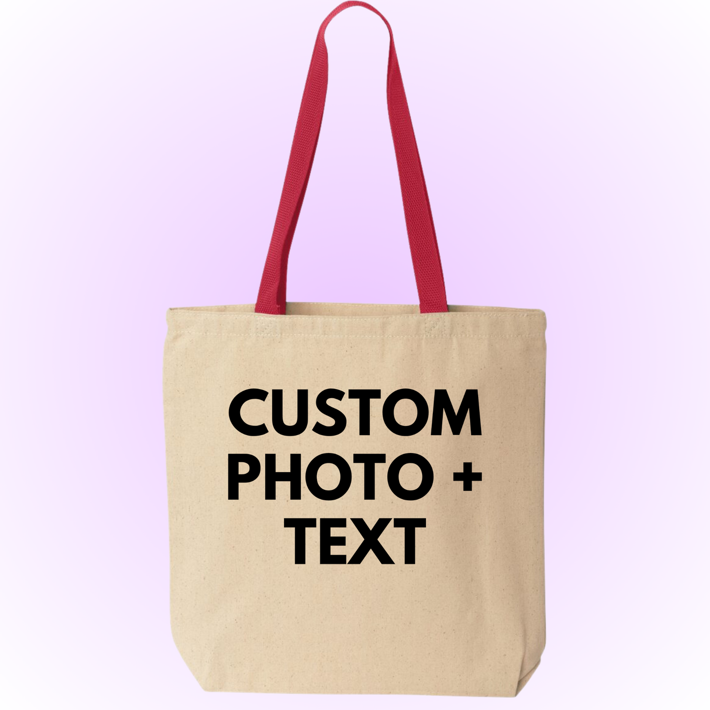 Custom photo & Custom text tote bag