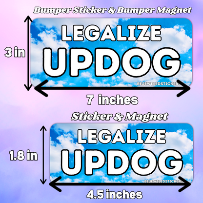 Legalize Regulate Sticker Legalize UPDOG – bejeweled stickers