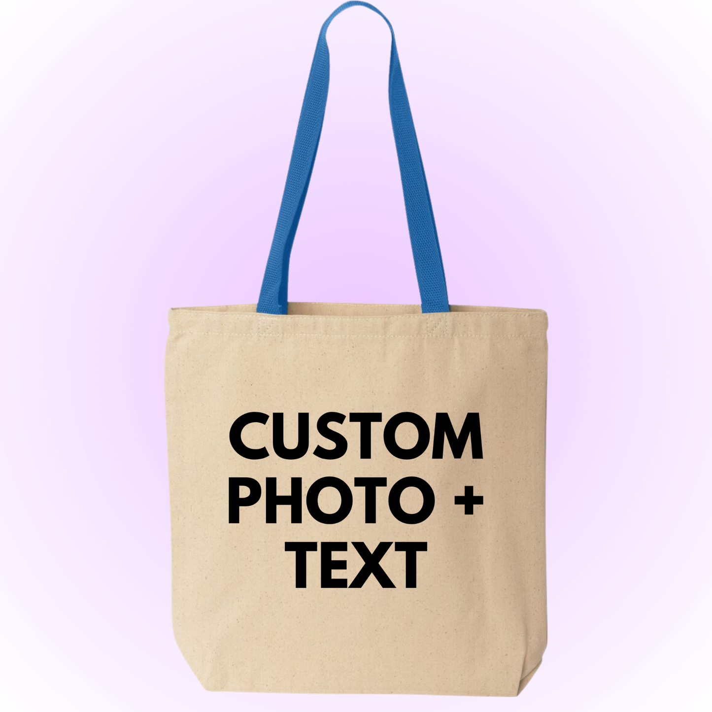 Custom photo & Custom text tote bag