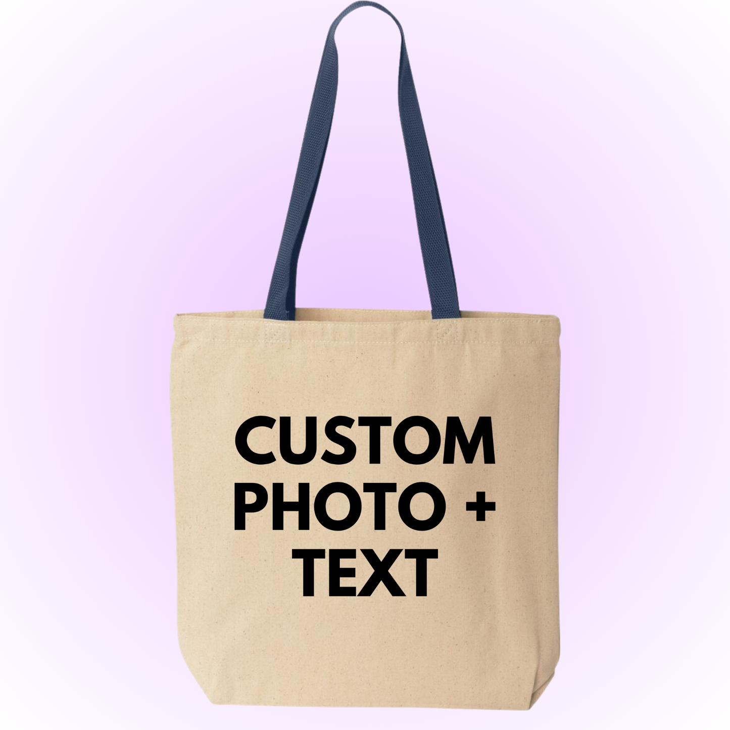 Custom photo & Custom text tote bag