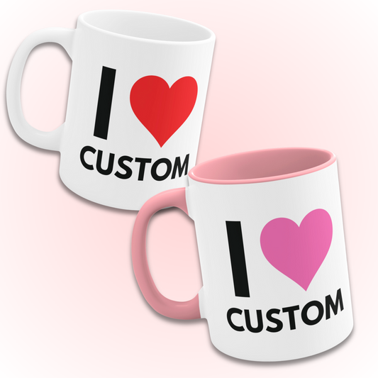 I heart custom text mug
