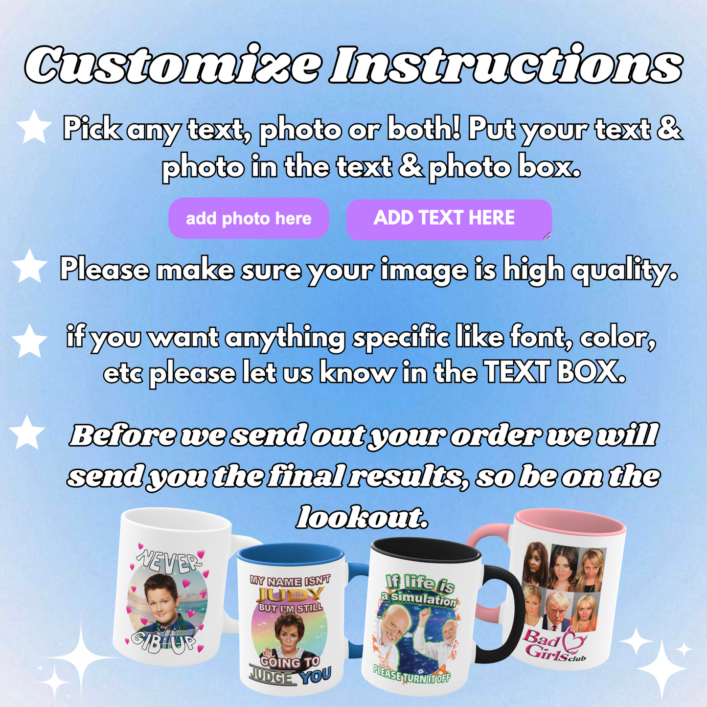 Custom photo & Custom text mug