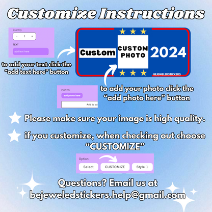 2024 Customizable text and photo Sticker & Magnet