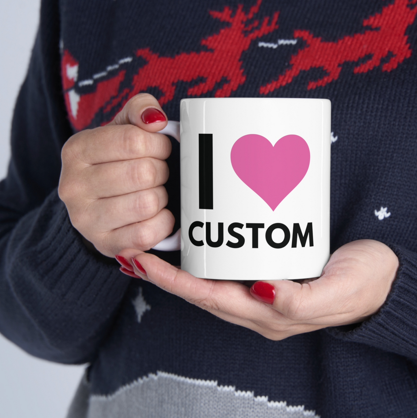 I heart custom text mug